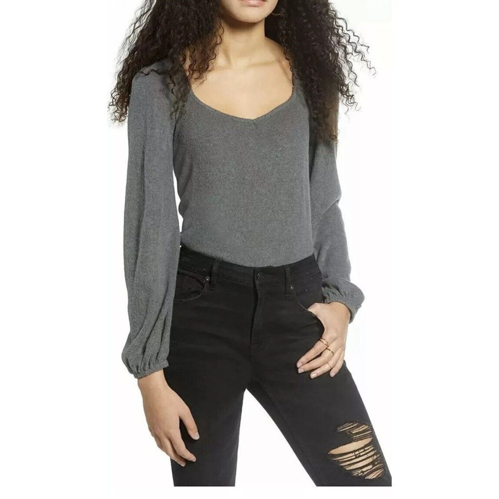 Project Social T‎ PST Women's Long Sleeve Top Grey S